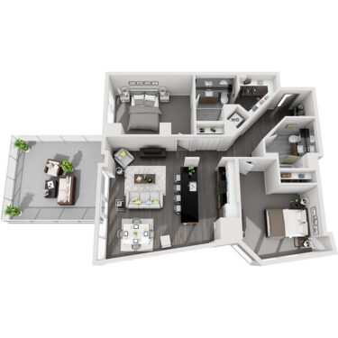 Rendering of the Humboldt Peak- Terrace floor plan