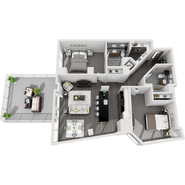 Rendering of the Humboldt Peak- Terrace floor plan